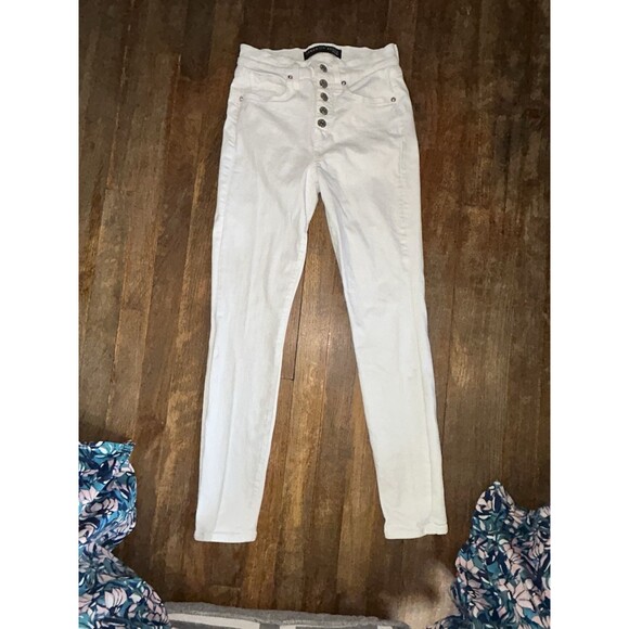 Veronica Beard Debbie Skinny Ankle Jeans  Sz 26/2 White Tapered Button Front - Picture 1 of 7
